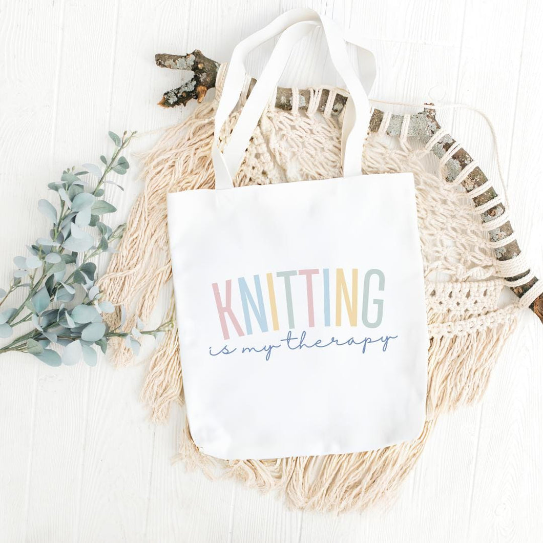 Knitting Therapy Tote Bag