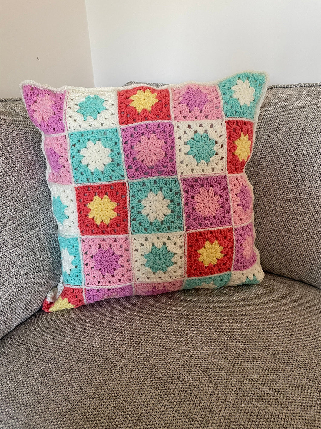 Crochet cushion, large cushion, handmade cushion, cushion cover, cover, filled cushion
